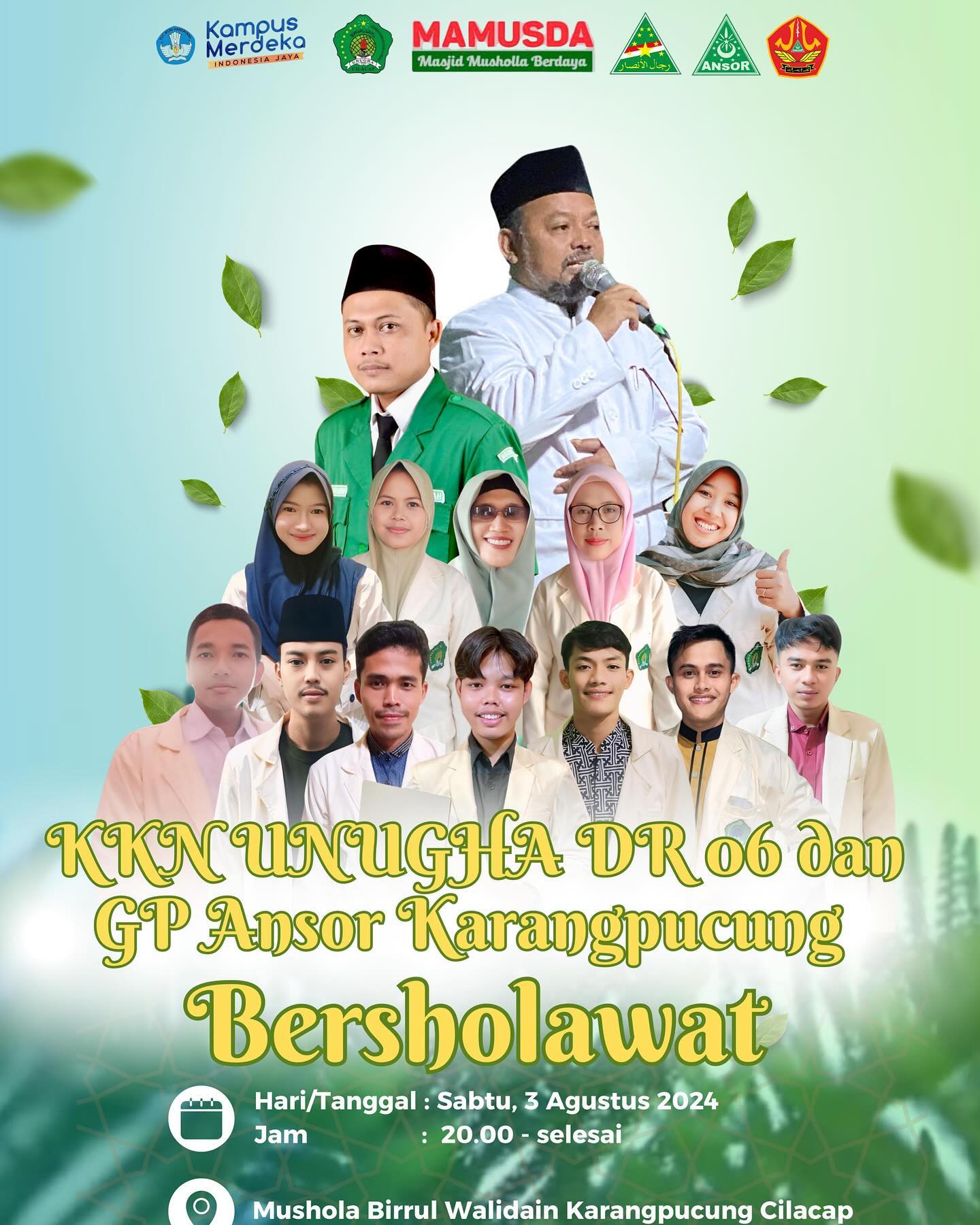 KKN Unugha DR06 dan GP ANSOR Karangpucung Bersholawat